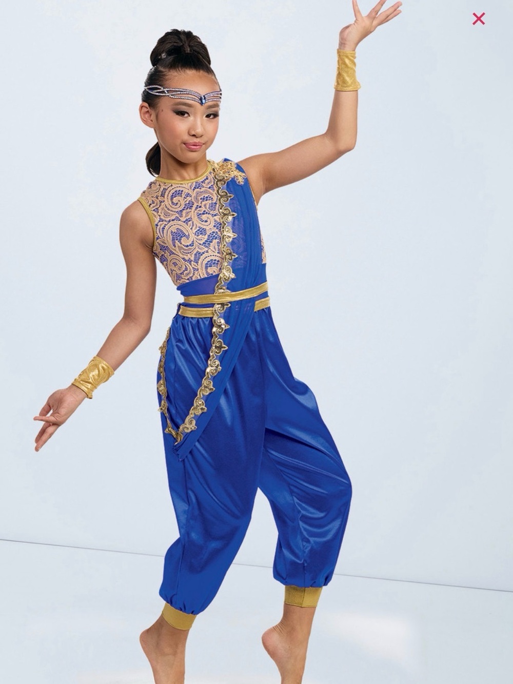 Weissman Royal Blue and Gold Dance Romper
